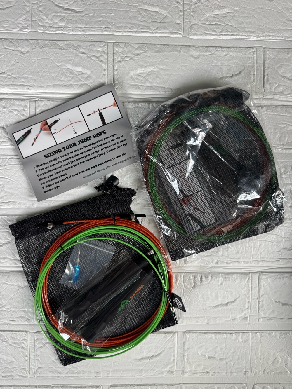 2 Swftslth Cable Speed Rope - Adjustable Tangle Free Jump Rope Adjustable Green - Picture 9 of 10